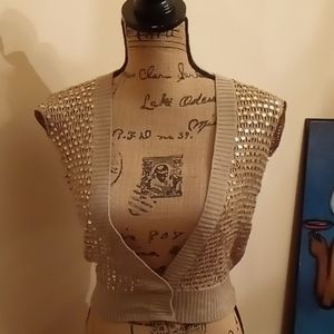 Cejon Sequin Crochet Top